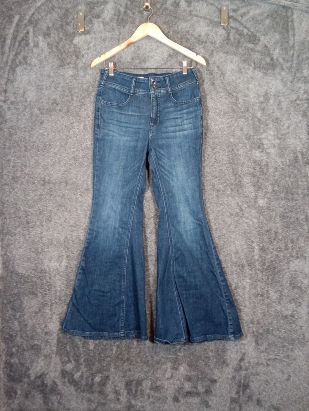 Pilcro Anthropologie High Rise Flare Jeans Blue Denium Medium Wash Womens 28 - Picture 2 of 12